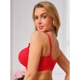 thumbnail image 3 of INSPIRE CHIC Women's Lace Underwire Bra Plus Size Full Coverage Lightly Padded Push Up Supportive Lingerie C 36 Red, 3 of 5