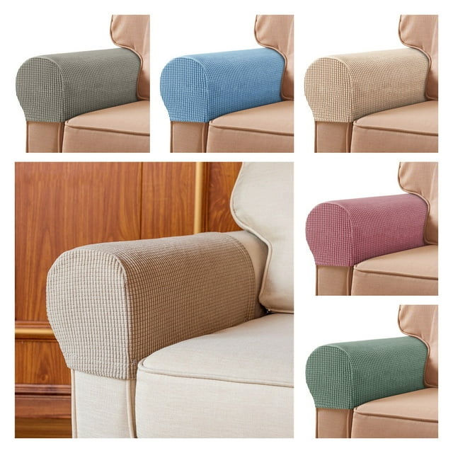 Cheers US 2Pcs Stretch Armrest Covers Spandex Arm Covers Anti-Slip Spandex Recliner Armchair Couch Armrest Protector for Chairs Couch Sofa Armchair Slipcovers for Recliner Sofa