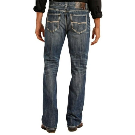 Double Lego - rock & roll cowboy mens double barrel straight leg jeans