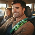 thumbnail image 5 of Yuyamidu Flannel Auto Seatbelt Covers Green Leaf Car Seat Belt Strap Covers St. Patrick's Day Shoulder Cushion Pad for Sedan SUV Truck 2 Pack Green Hat Car Seat Belt Pad Accessories, 5 of 7