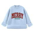 thumbnail image 4 of Fiaer Merry Christmas Sweaters for Women Thermal Trendy Oversized Warm Knitted Pullover Lined Crew Neck Long Sleeve Warm Xmas Tops Light Blue XXXXL, 4 of 5