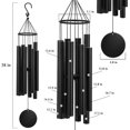 thumbnail image 2 of Campanas de viento para exteriores de tono profundo, campanillas de viento de 38 pulgadas, campanillas de viento conmemorativas con 8 tubos afinados, decoración para jardín, patio, patio y hogar - Ne, 2 of 5