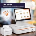 thumbnail image 6 of Volcora Cash Register Drawer for Point of Sale POS System with Round Corners 16", Removable Coin Tray, 5 Bill 8 Coin, 12-24V RJ11/12 Key-Lock Media Slot, Money Drawer for Business, Orange Bar/White, 6 of 7