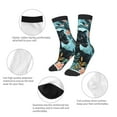 thumbnail image 3 of Zufioo Black Panther Floral Illustration Print Children's Mid-tube Socks, Contrast Color High Elastic Sports Socks - Sweat-absorbent, Warm, Suitable for Children Aged 6-10, 3 of 5