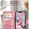 thumbnail image 3 of for iPhone 15 Plus/iPhone 14 Plus Wallet Case for Women,Butterfly Emboss PU Leather Flip Folio Cover Card Holder Stand Phone Case Wallet for iPhone 14 Plus/15 Plus 6.7 Inch (Pink), 3 of 7