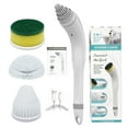 thumbnail image 2 of Fiudx Ofertas relámpago del día Fregadores de mano Fregadores con 3 cabezales de cepillo reemplazables y engranaje ajustable Cepillo de limpieza eléctrico para baldosas de piso de baño Blanco, 2 of 7