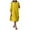 Yellow, variant on Women's Loose Casual Long Sleeve Cotton Linen Dress - Pure Color Plus Size Dresses With Pockets, Relaxed Fit S-5XL​