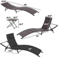 thumbnail image 7 of ALAULM Patio Chaise Lounge Sets Outdoor Rattan Adjustable Back 3 Pieces Cushioned Patio Folding Chaise Lounge with Folding Table, 7 of 7