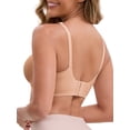 thumbnail image 3 of INSPIRE CHIC Women's Adjustable Buckled Straps Postpartum Nursing Bra V-Neck Mesh Splicing Lightweight Wireless Bras XL Pink, 3 of 5