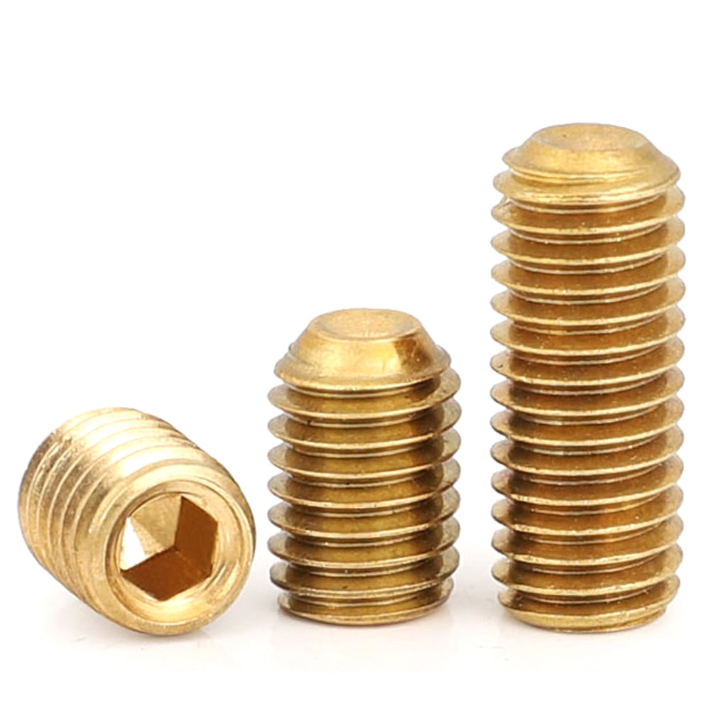 (30pcs) Copper Hexagon Socket Set Screws, M5x5mm