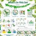 thumbnail image 4 of 175pcs Dinosaur Birthday Decorations Include Dinosaur Plates and Napkins Set, Banner, Hanging, Tablecloth, Cake Topper, Table Decor, for Boy Birthday Decorations and Dinosaur Theme Party, Serves 25, 4 of 7