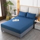 thumbnail image 4 of Sábana ajustable de cama doble azul, 140x200x30cm, antideslizante, adecuada para dormir desnudo, 4 of 6
