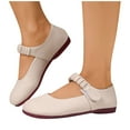 thumbnail image 5 of Low Heeled Round Toe Pleated Ankle Strap Mary Janes Women's Formal Shoes Mary Jane Shoes Women, Ballet Flats Shoes for Women, Buckle Strap Leather Flats, Comfortable Toe Mary Jane Flats, 5 of 9