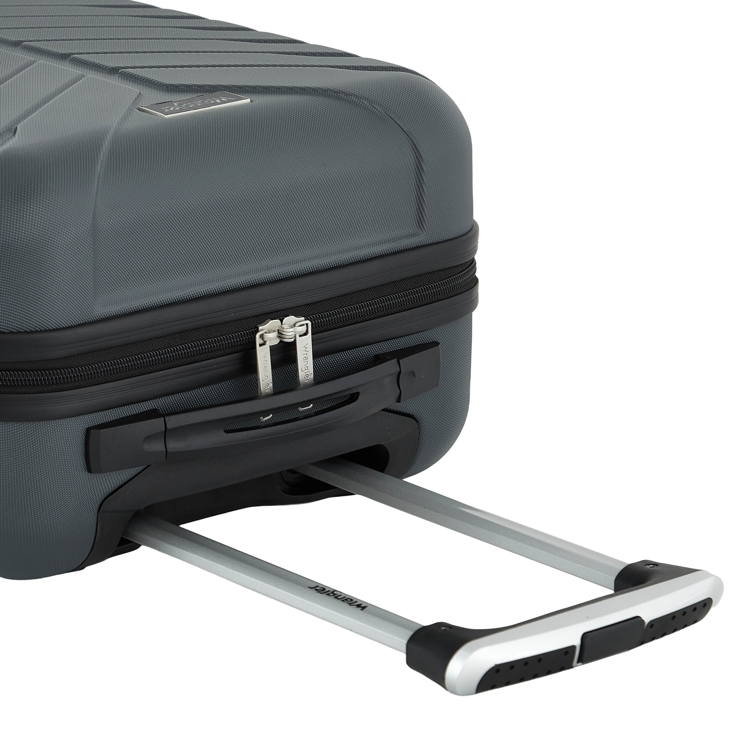 Wrangler 20-inch Carry-on Rolling Hard Side Spinner Luggage, Gray