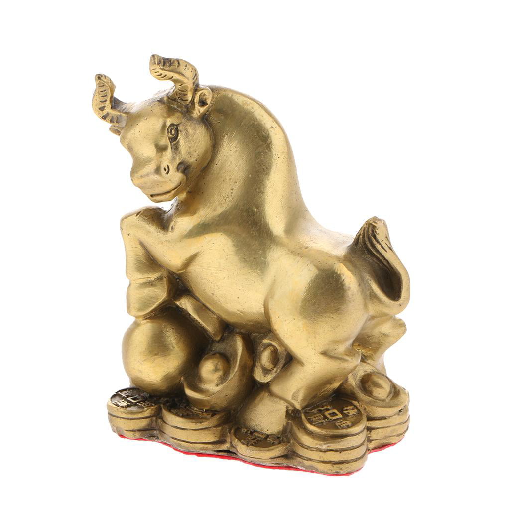 Chinese Fengshui Decor Money Lucky Wealth Brass Zodiac Animal Rabbit Statue 