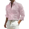 thumbnail image 5 of Gamivast mens button down shirts long sleeve Regular Fit long sleeve shirts Lightweight linen shirts Striped Print Soft Breathable Beach Holiday Party, 5 of 5