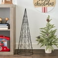 Holiday Time Black Metal Wire Cone Tree Christmas Outdoor Decor, 28Inch