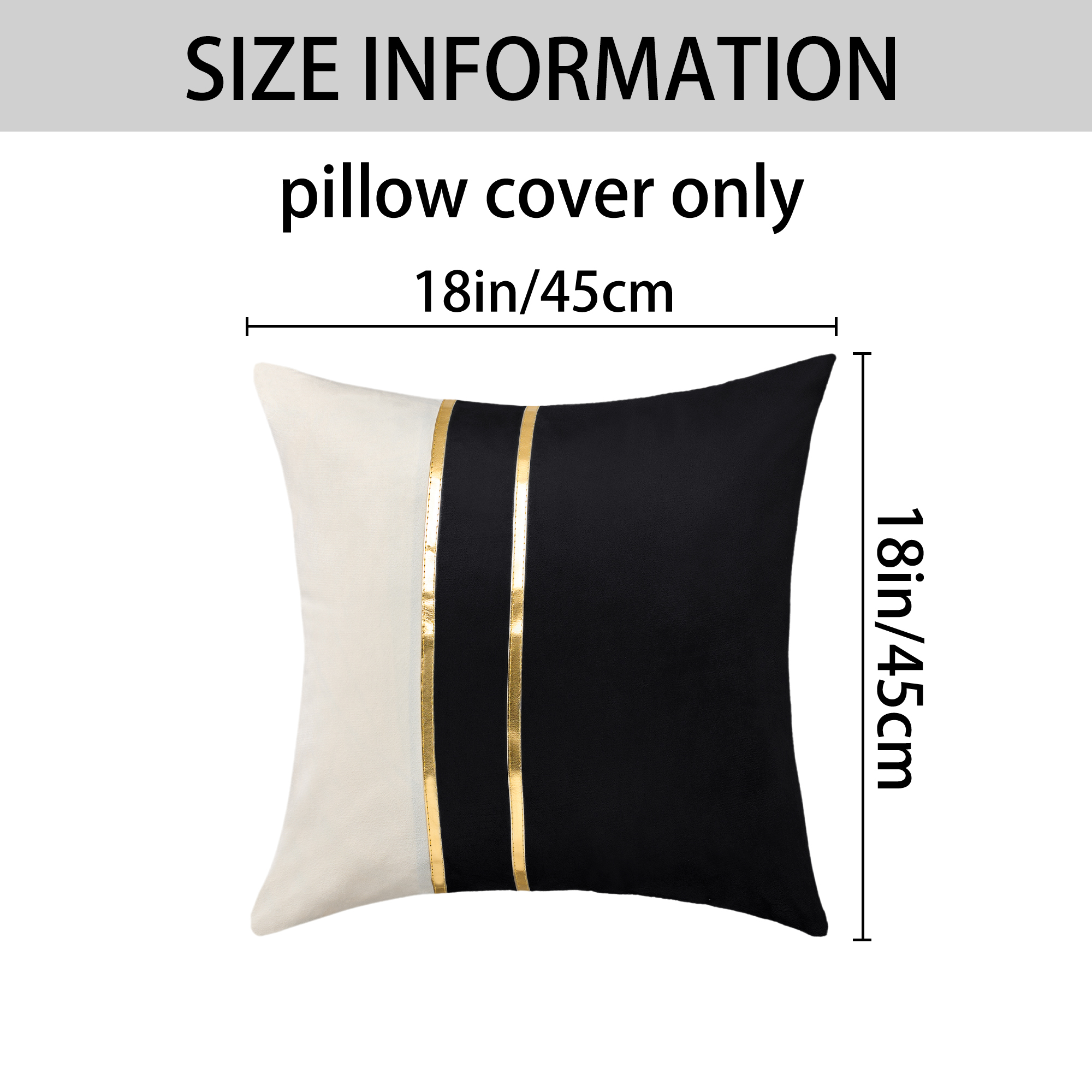Unique Bargains Velvet Soft Square Pillow Covers Pack of 2 Black 18" x 18"