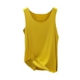 thumbnail image 3 of Jinhomg Sleeveless Tank Tops for Women Basic Solid Spring Summer Camisoles Lightweight Comfy Crew Neck Undershirts Daily Wear Sales Today Yellow L, 3 of 4