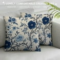 thumbnail image 3 of Nawypu  Pillow Covers Chinoiserie Throw Pillow Cover, Decorative Blue and White Floral Cushion Case Pillowcase for Sofa Couch Bed Living Room Chair Farmhouse, Square Chinese Flowers, 3 of 5