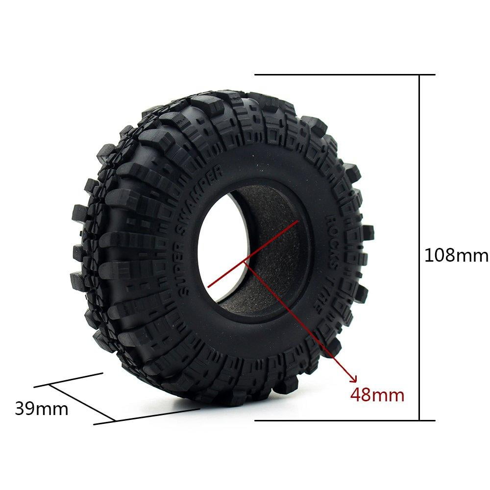 INJORA RC Tires 1.9inch 4Pcs RC Rubber Tyre Set Wheel Tires for 1:10 RC Crawler Axial SCX10 90046 SCX10 III AXI03007 Tamiya CC01 D90 D110 