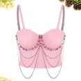 thumbnail image 2 of Kaemgyyd Crop Tops for Women Glitter Spaghetti Strap Camisoles Corset Breathable Body Shaper Going out Clothes Club Party Bra, 2 of 7