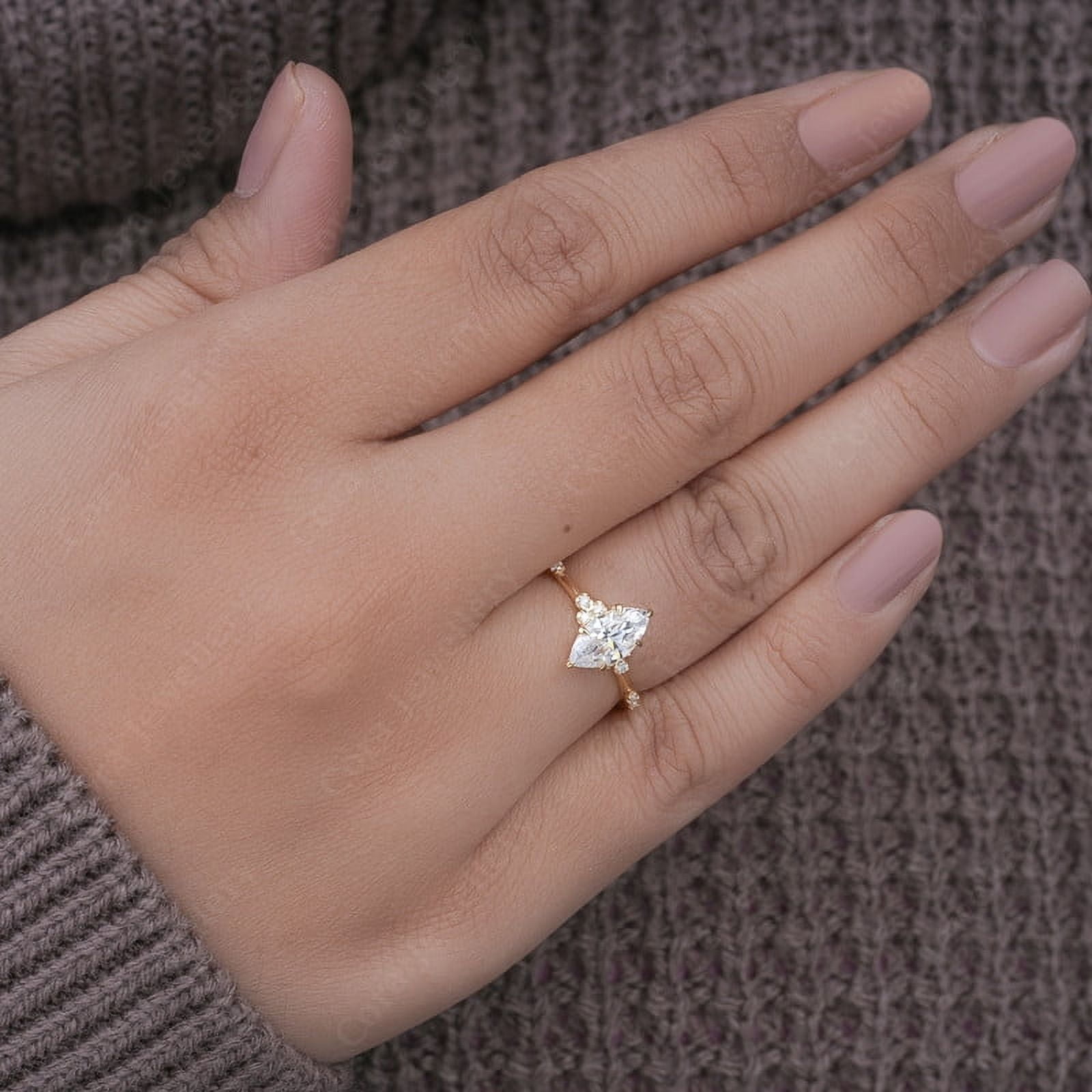 Cora Jewellery Art Deco 1.0CT Marquise Cut Engagement Ring for Women, 10K Yellow Gold, 5 US