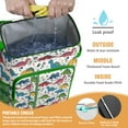 thumbnail image 2 of Travel Cooler Bag - White Cartoon Dinosaurs Flowers Pattern Camping Beer Cooler Backpack with Bottle Opener- Waterproof Insulated Picnic Backpacks - Cooler Bag for Beach, 2 of 6