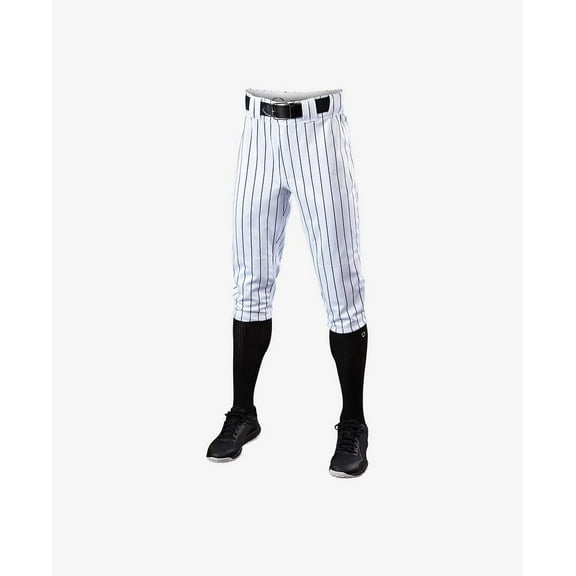EvoShield Salute Pinstripe Adult Knicker Baseball Pant, White / Black, XX-Large
