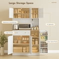 thumbnail image 4 of HOMCOM 68" Pantry Cabinet, Kitchen Cupboard with Charging Station, White, 4 of 10