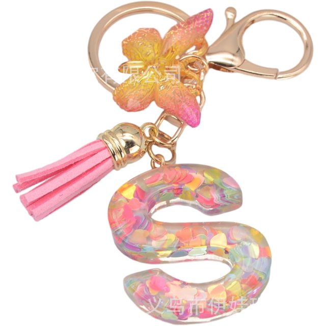 Letter Keychain,26 Letters A-Z Decorative Letter Keychain,Name Keychain for Women Girls Men Teenager Gift