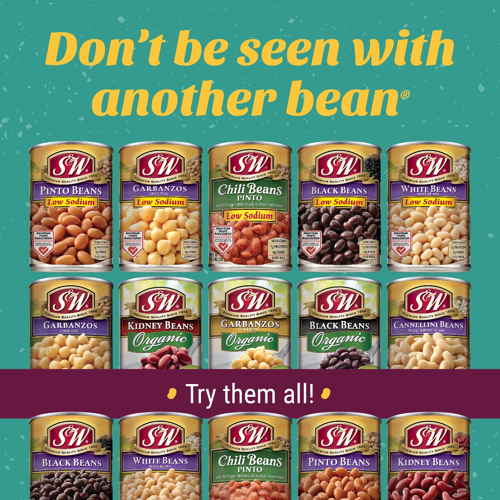 (8 pack) S&W Kidney Beans - Low Sodium - 15.5 oz. Can