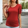 thumbnail image 4 of Xihbxyly Plus Size Blouses for Women, Womens Round Neck Short Sleeve Shirts Casual Loose Tops Blouses Fashion Shirts Tunic Tops Fashion Clothes Blouse, 4 of 4