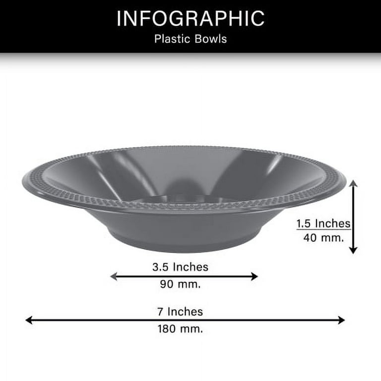 Stock Your Home Plastic Party Bowls (50 Pack) 12 Oz Elegant