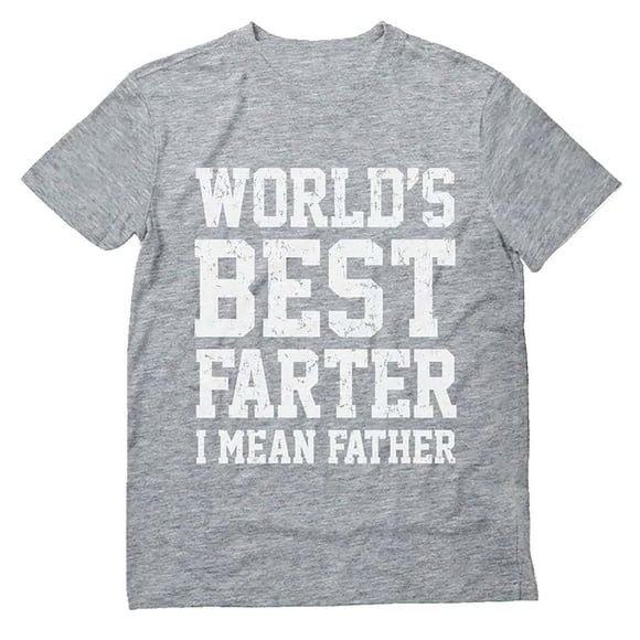 Outfmvch Mens T-Shirts Polo Shirts for Men Graphic Tees Dad Father's Day Shirts for Dad Worlds Best Farter I Mean Father T Shirt Humor Cool Best Gift Sweatshirt Mens Shirts 1Pc Shirt Gray L