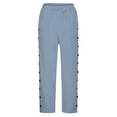 thumbnail image 4 of Casual Pants For Women Dressy 2024 Solid Color Elastic Waist Loose Side Button Decoration Versatile Nine Point Trousers, 4 of 8