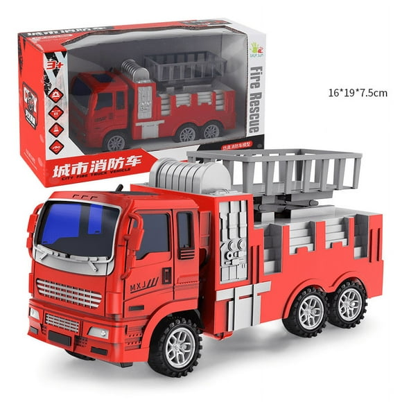 (One Piece) Children's Sprinkler Fire Truck Toys Large Simulation Sprinkler Model Boy Music Lifting Ladder Car Toys (Fire Lifting Truck)