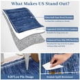 thumbnail image 6 of Scalloped Large Modern Abstract Area Rug 10x13 Washable Rug for Living Room, Non-Slip Soft Carpet for Bedroom, Scalloped Low-Pile Solid Print Rug for Dining Room Home Office, Navy Blue, 6 of 8