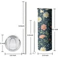thumbnail image 5 of 20oz Pioneer Flower Skinny Tumblers Stainless Steel Tumbler with Lid and Straw,Vacuum Insulated Double Wall Travel Tumbler Cups with Cleaning Brush for Coffee,Tea, 5 of 6