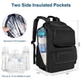 thumbnail image 4 of Mancro Mochila para pañales, multifuncional para papá con 2 bolsillos laterales aislados, mochila de viaje resistente al agua para pañales de bebé para hombres y mujeres con correas para cochecito, co, 4 of 5