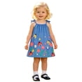 thumbnail image 2 of Girl Dresses Sleeveless Cartoon Ladybug Print Suspenders Dress Girls Dress Blue 9-12 Months, 2 of 6