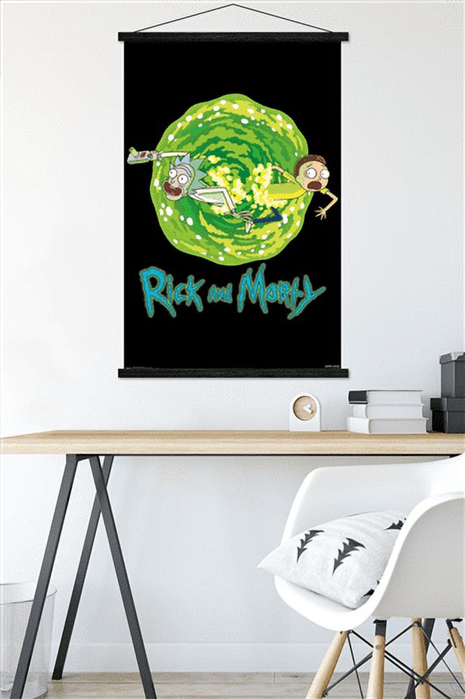 Rick And Morty - Portal Wall Poster with Magnetic Frame, 22.375" x 34"