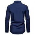 thumbnail image 4 of Aobny Tuxedo Mens Shirts Collared Button Down Long Sleeve Blue Tees Plain Dress Shirts Mens T Shirts,S, 4 of 8