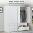 thumbnail image 4 of Planntonneo Armoire Wardrobe Closet with 2 Drawers, Clothing Storage Cabinets for Bedroom, White, 4 of 8