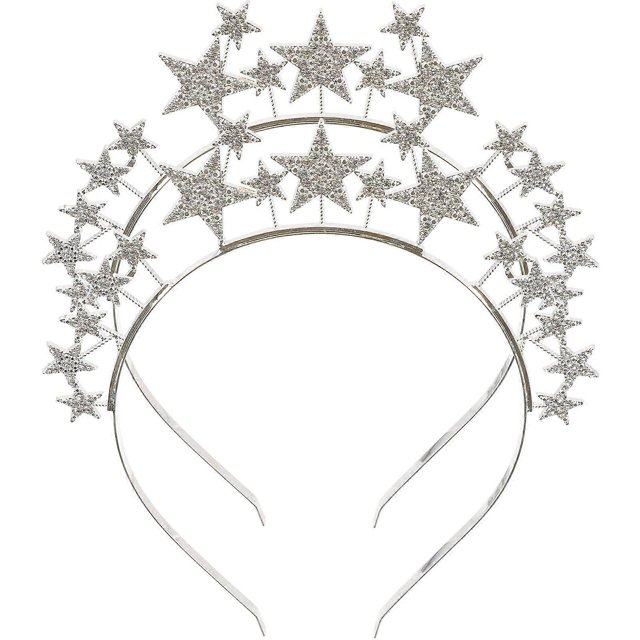 2pcs Kids Pentagram Shaped Metal Hair Hoops Glitter Hair Ornament Star Headbands