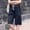 Dark Blue, variant on NTACZA Straight Leg Women's Shorts High Waisted Burmuda Shorts Drawstring Elastic Shorts for Ladies L