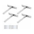 thumbnail image 1 of Soporte para estante de pared ciego, estante flotante oculto con hierro niquelado de alta calidad, juego de soportes de metal para armarios y estanterías, altura ajustable y fácil instalación, 1 of 5