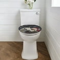 thumbnail image 2 of ZIATUBLE Christmas Santa Claus Toilet Lid Dust Cover Horse Toilet Seat Lid Covers Soft for Bathroom Decorative Toilet Seat Covers Lids Fit Standard Oblong Elongated Toilet, 2 of 6