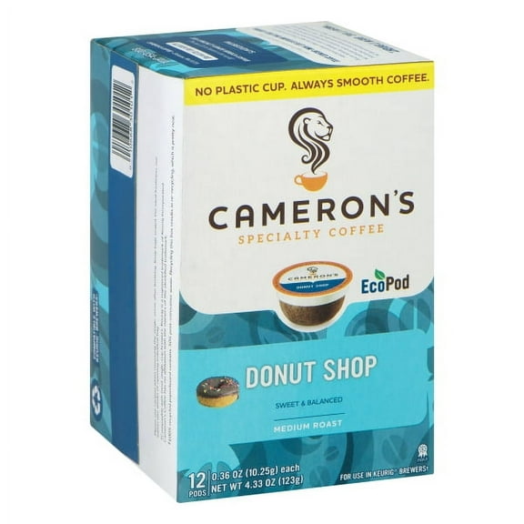 Cameron's Specialty Coffee Premium Donut Shop Single Serve Pods, 12 count