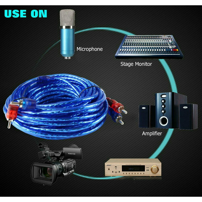 desillusion revolution tiggeri Short Long 2 RCA Cable HDTV Stereo Audio Male to Male Wire Cord Subwoofer -  Walmart.com